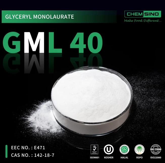 Glycerol Monolaurate GML 40 feem pua ​​CAS No. 142-18-7