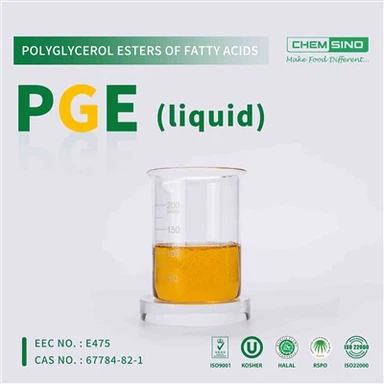 Zoo dua Emulsifying Properties Thiab Kev Xaiv Noj Qab Haus Huv Nrog PGE Liquid Emulsifier CAS TSIS TAU. 67784-82-1