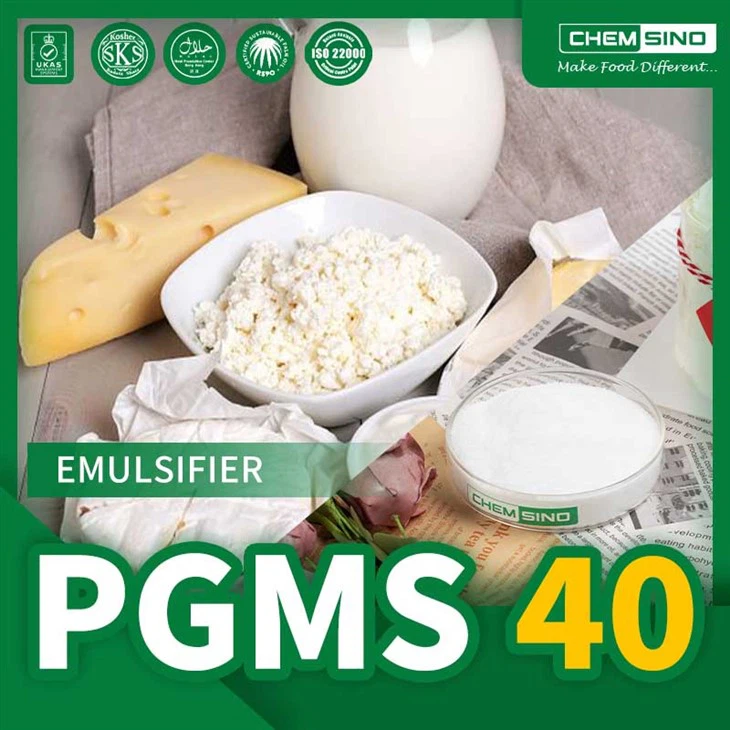 Lub luag haujlwm ntawm propylene Glycol Esters PGMS40 feem pua ​​​​hauv Kev Txhim Kho Saj Thiab Cov Khoom Siv Ntawm Cov Khoom Siv Mis
